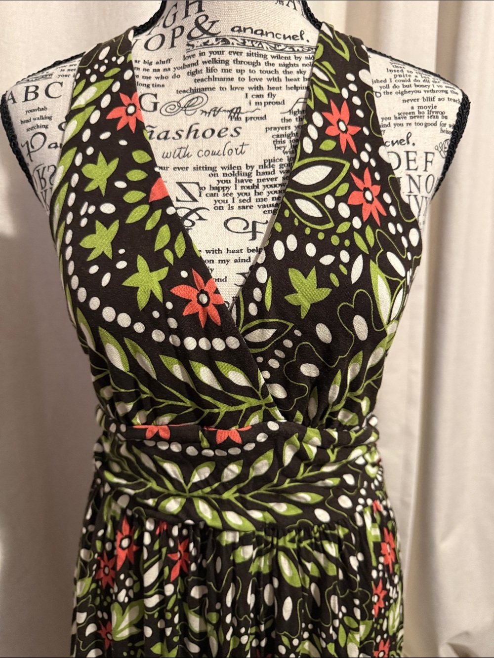Banana Republic Floral Halter Dress Open Back Size Small